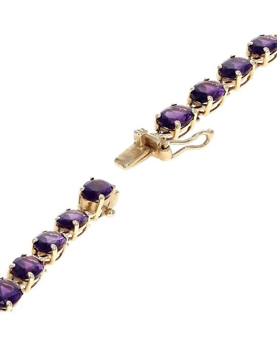 Amethyst Inline Bracelet in Yellow Gold - Image 2