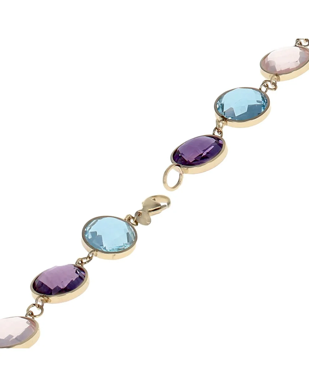 Amethyst, Riose Quartz and Blue Topaz Bracelet - Image 2