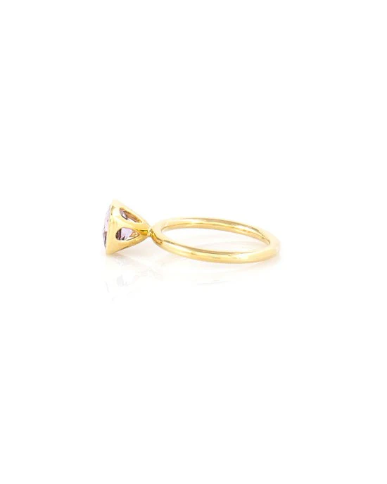 Amethyst Solitaire Stackable Ring in Gold