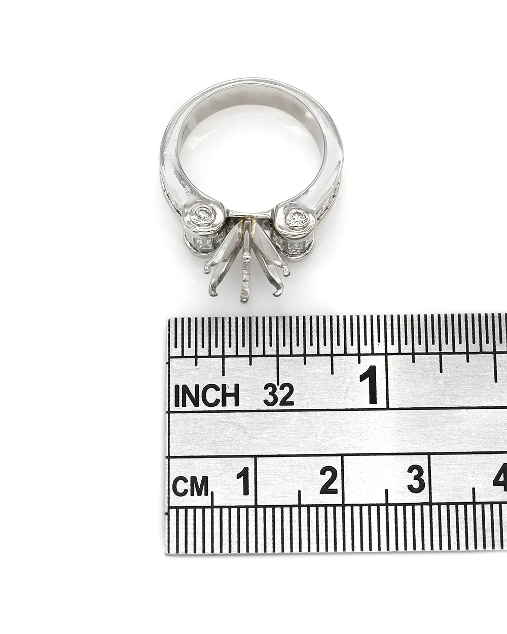 Baguette and Princess Diamond Ring Mounting in Platinum - Image 2