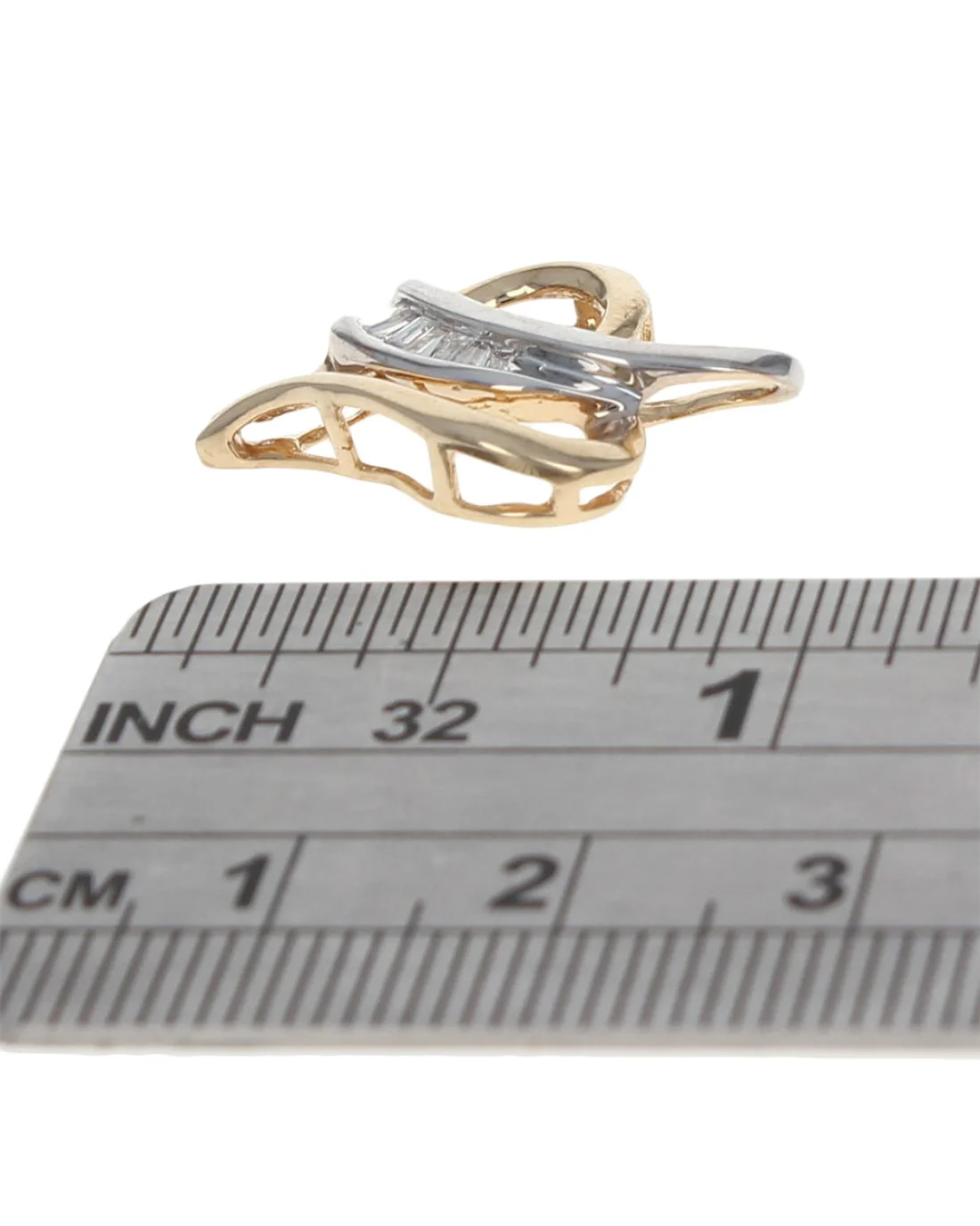 Baguette Diamond Open Heart Pendant - Image 2