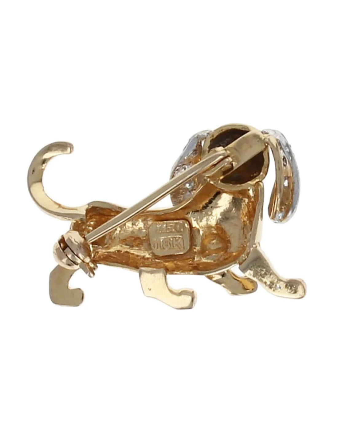 Beagle Dog Pin with Diamond Ears and Ruby Eyes - Image 2
