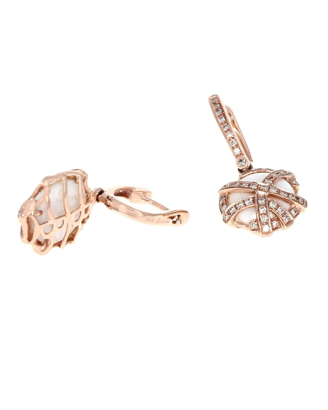 Bellarri Mother of Pearl Diamond Wrap Drop Earrings - Image 2