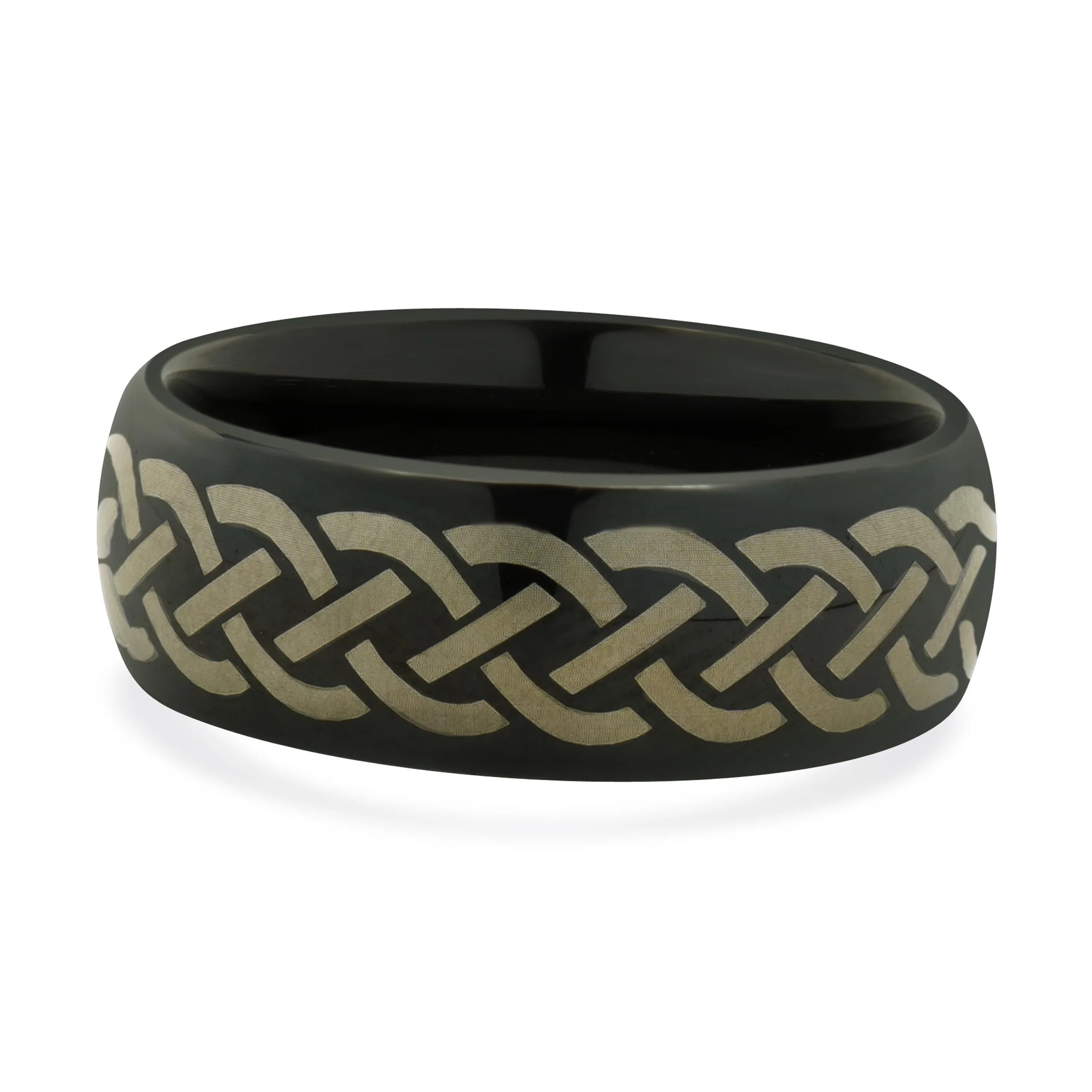 Black 8MM Tungsten Celtic Knot Ring