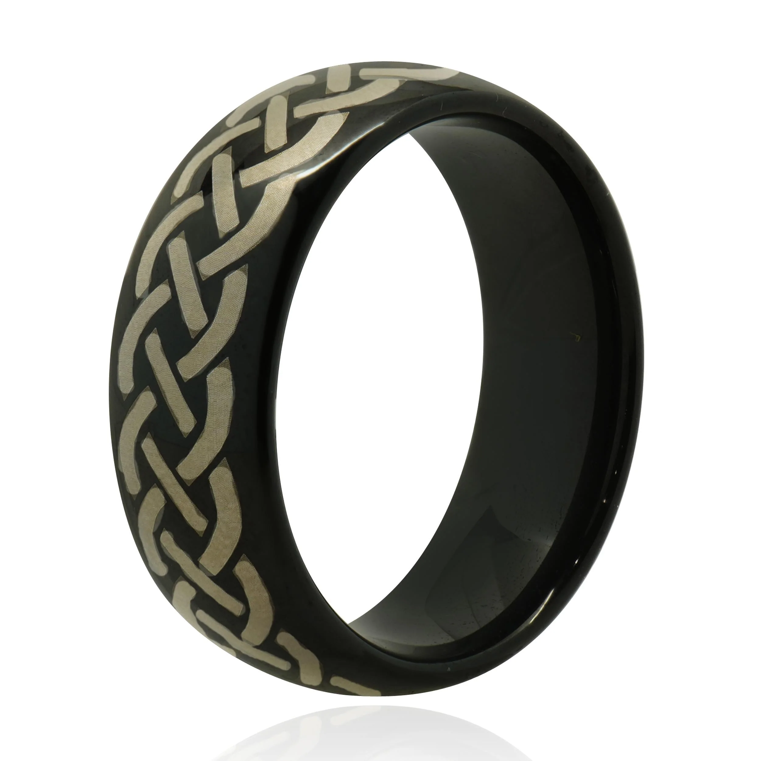 Black 8MM Tungsten Celtic Knot Ring - Image 2