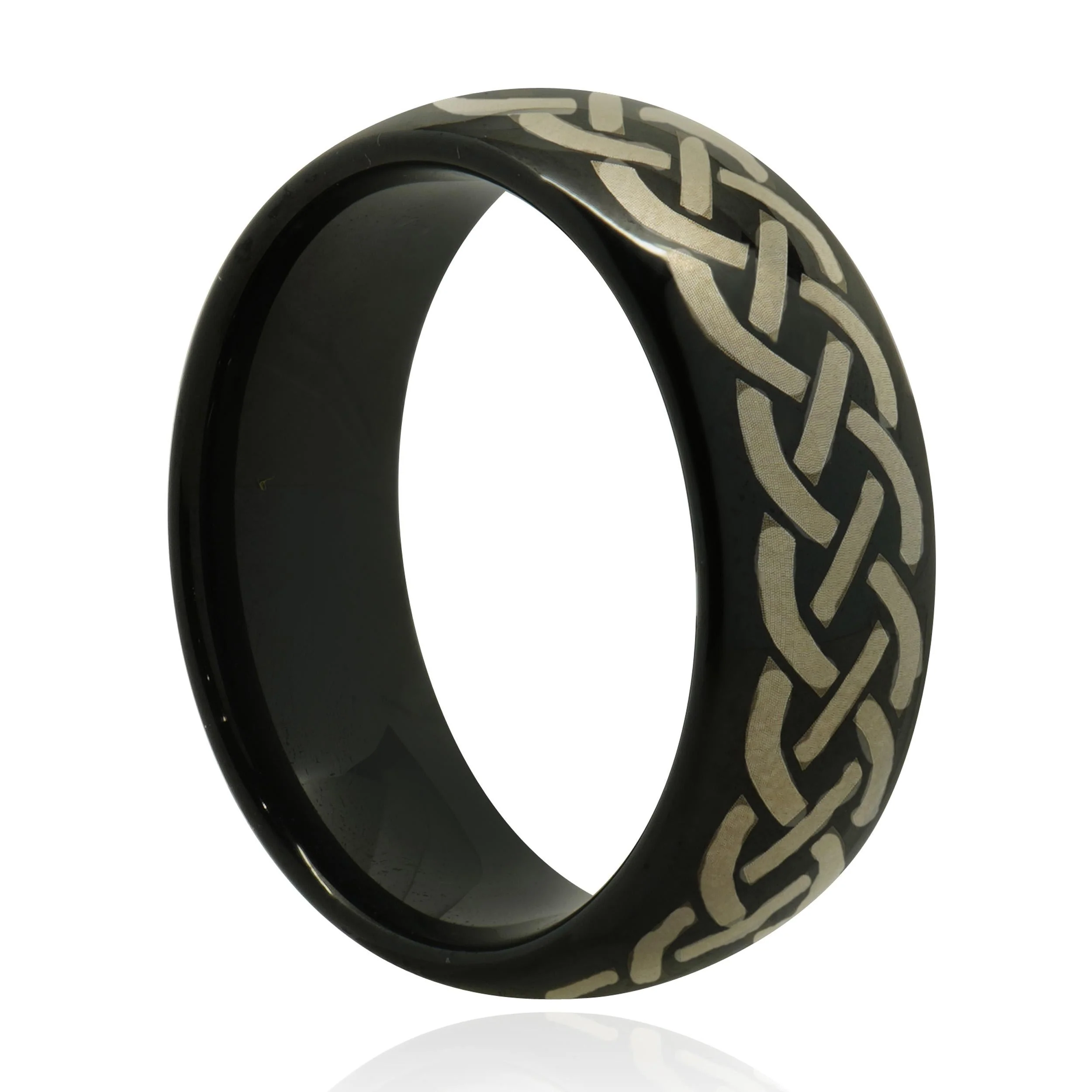 Black 8MM Tungsten Celtic Knot Ring - Image 4