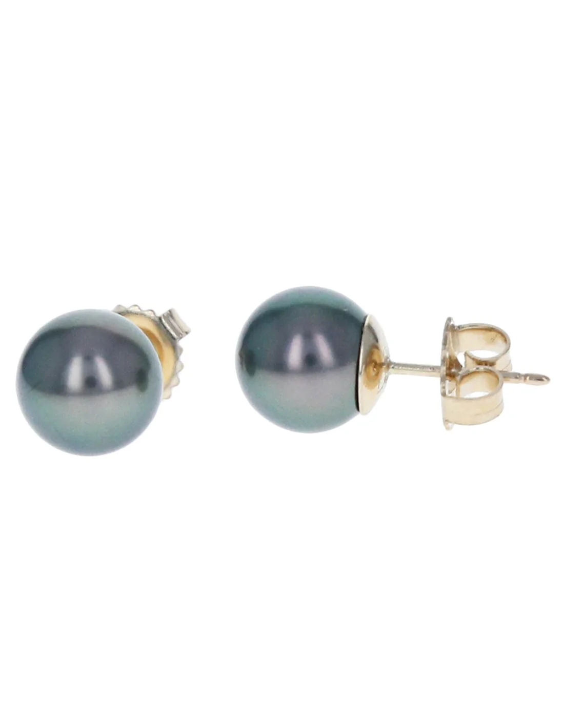 Black Tahitian Pearl Stud Earrings - Image 2