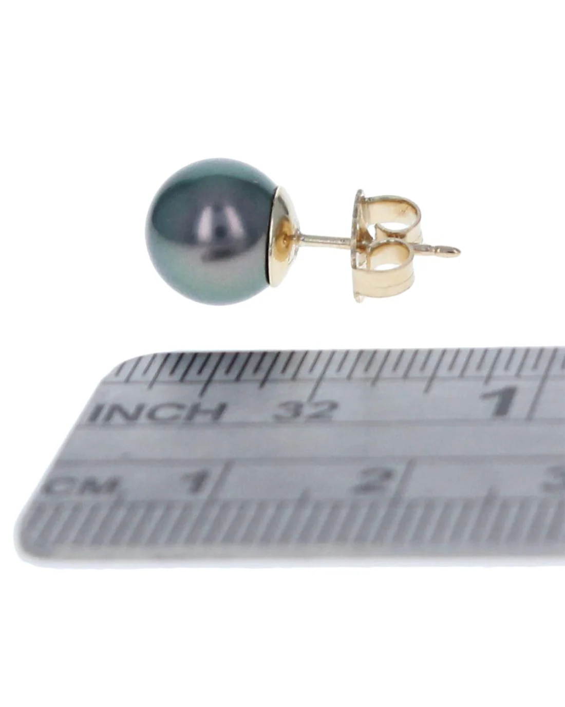 Black Tahitian Pearl Stud Earrings - Image 3