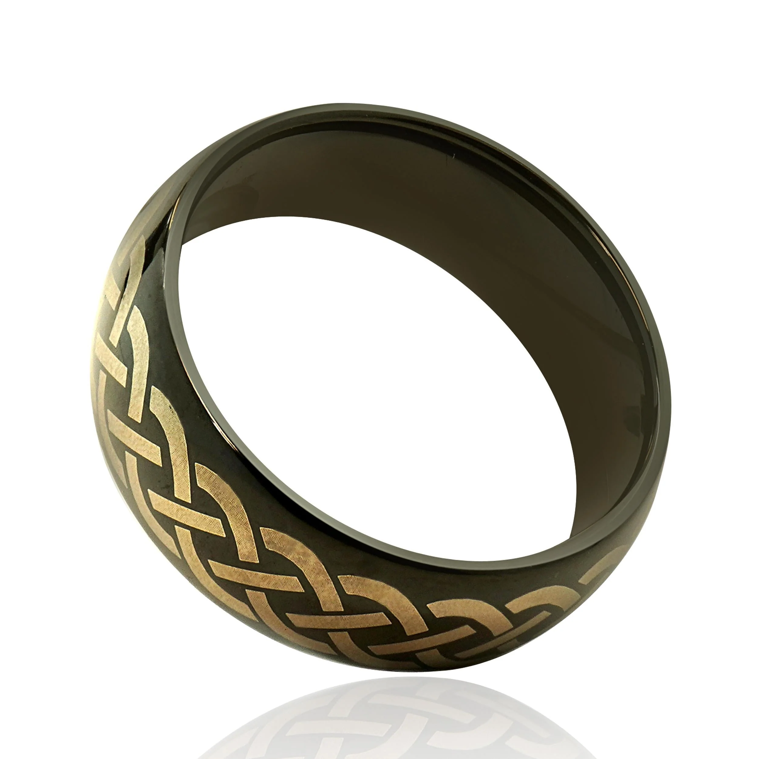 Black Tungsten 8MM Celtic Knot Ring - Image 4