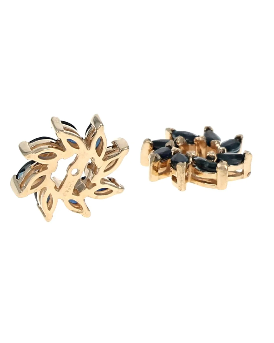 Blue Sapphire Pinwheel Earring Jackets - Image 2