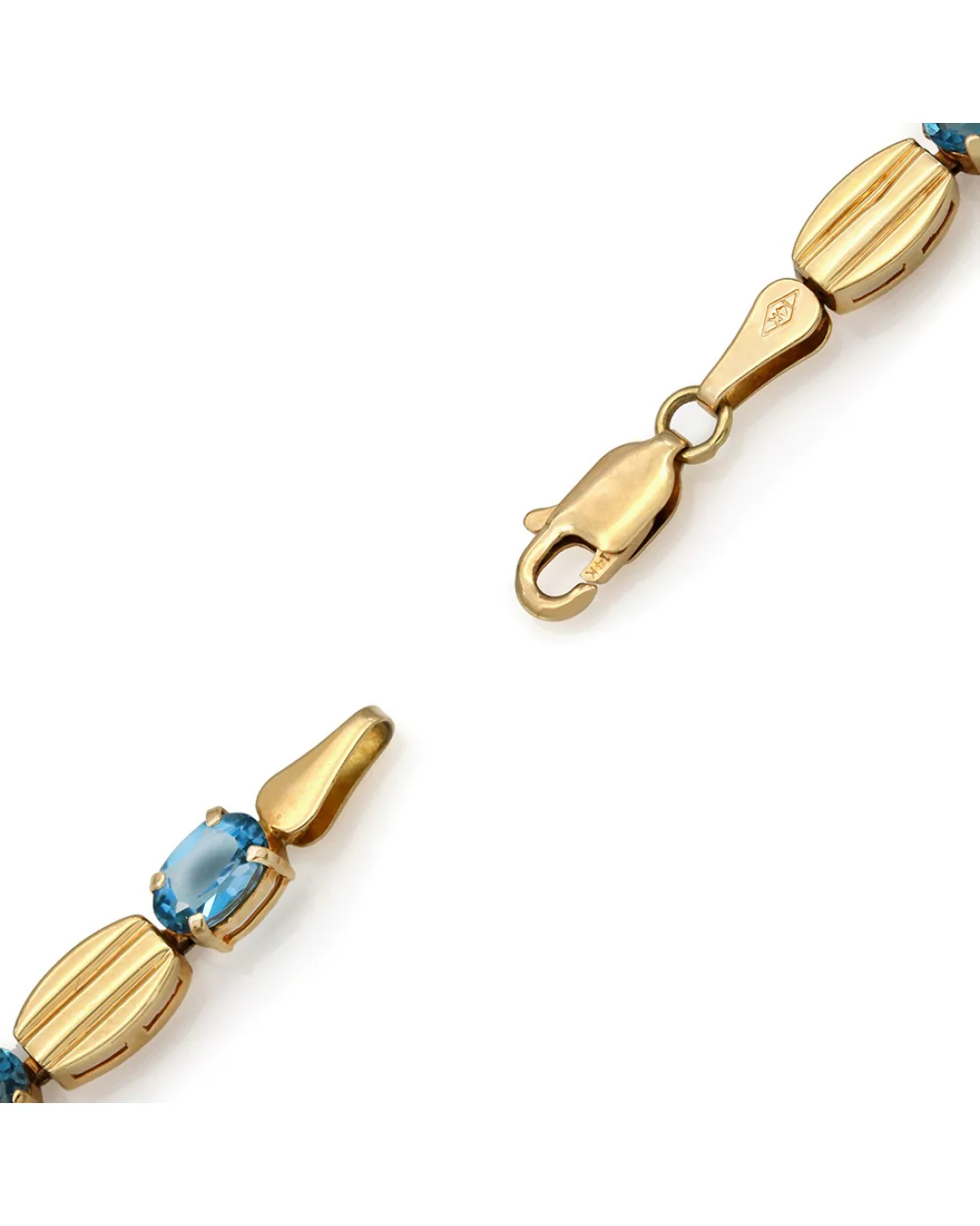 Blue Topaz and Oval Link Inline Bracelet - Image 2