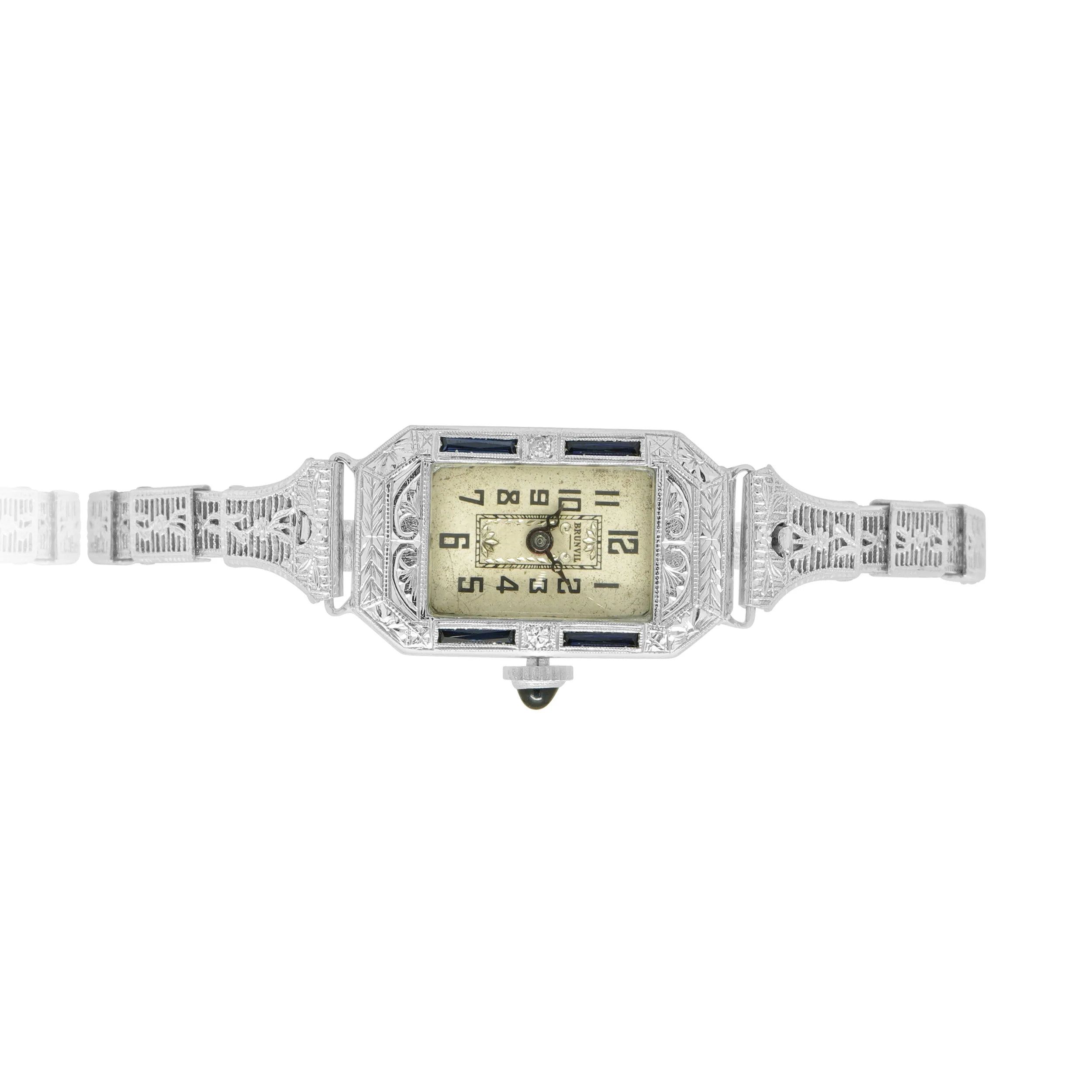 Brunvil 14 Karat White Gold Deco Watch - Image 2