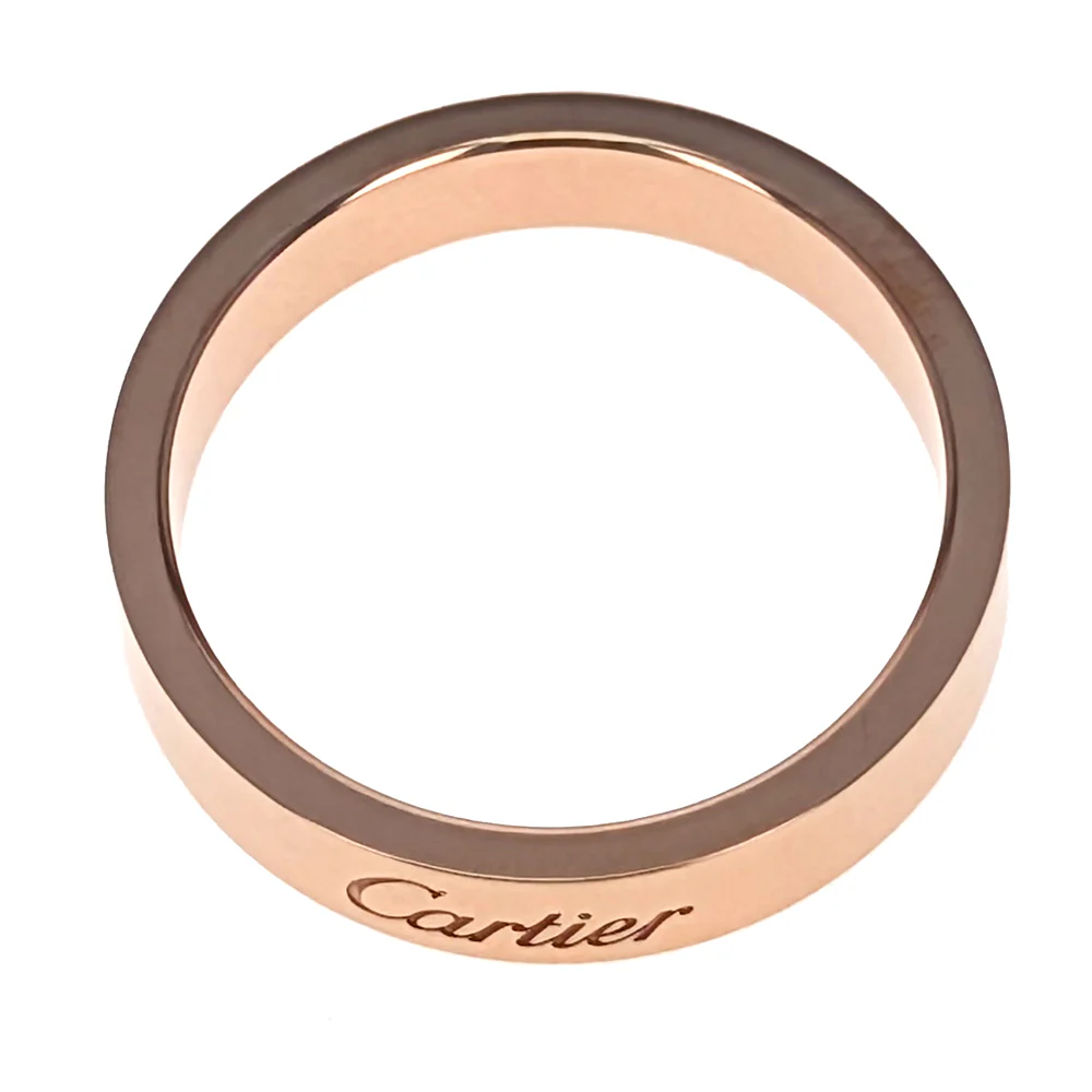 C de Cartier 18K Rose Gold Wedding Band 4mm - Image 3