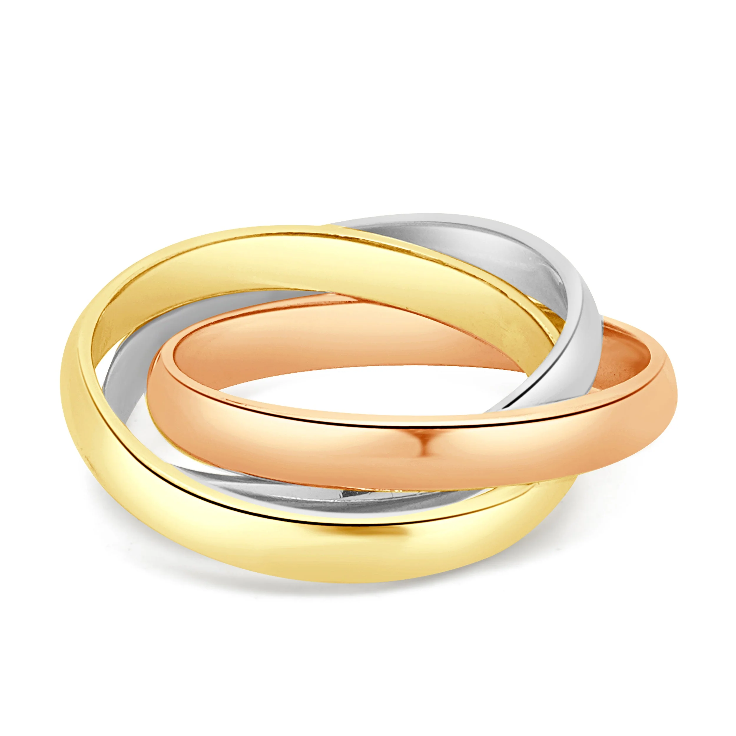 Cartier 18 Karat Tri-Tone Trinity Rolling Ring - Image 4