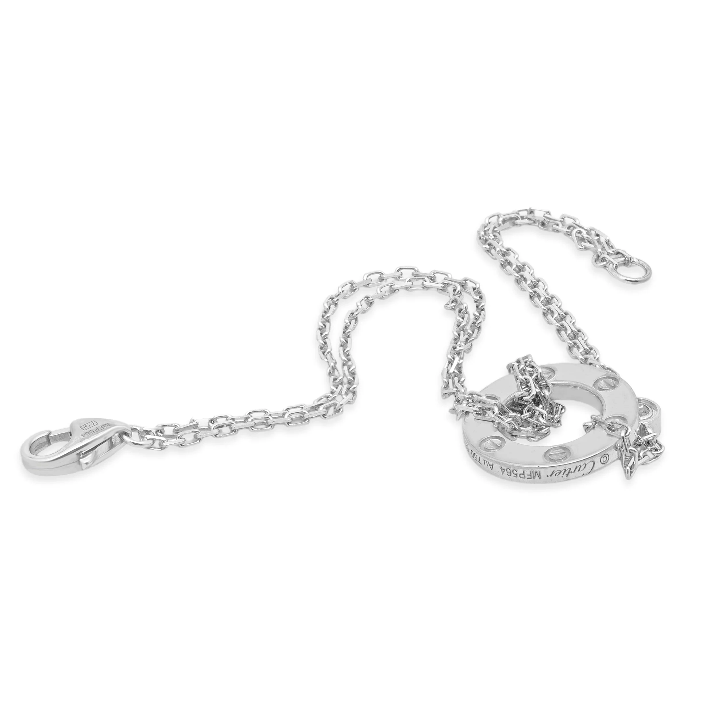 Cartier 18 Karat White Gold Diamond Love Circle Bracelet - Image 4