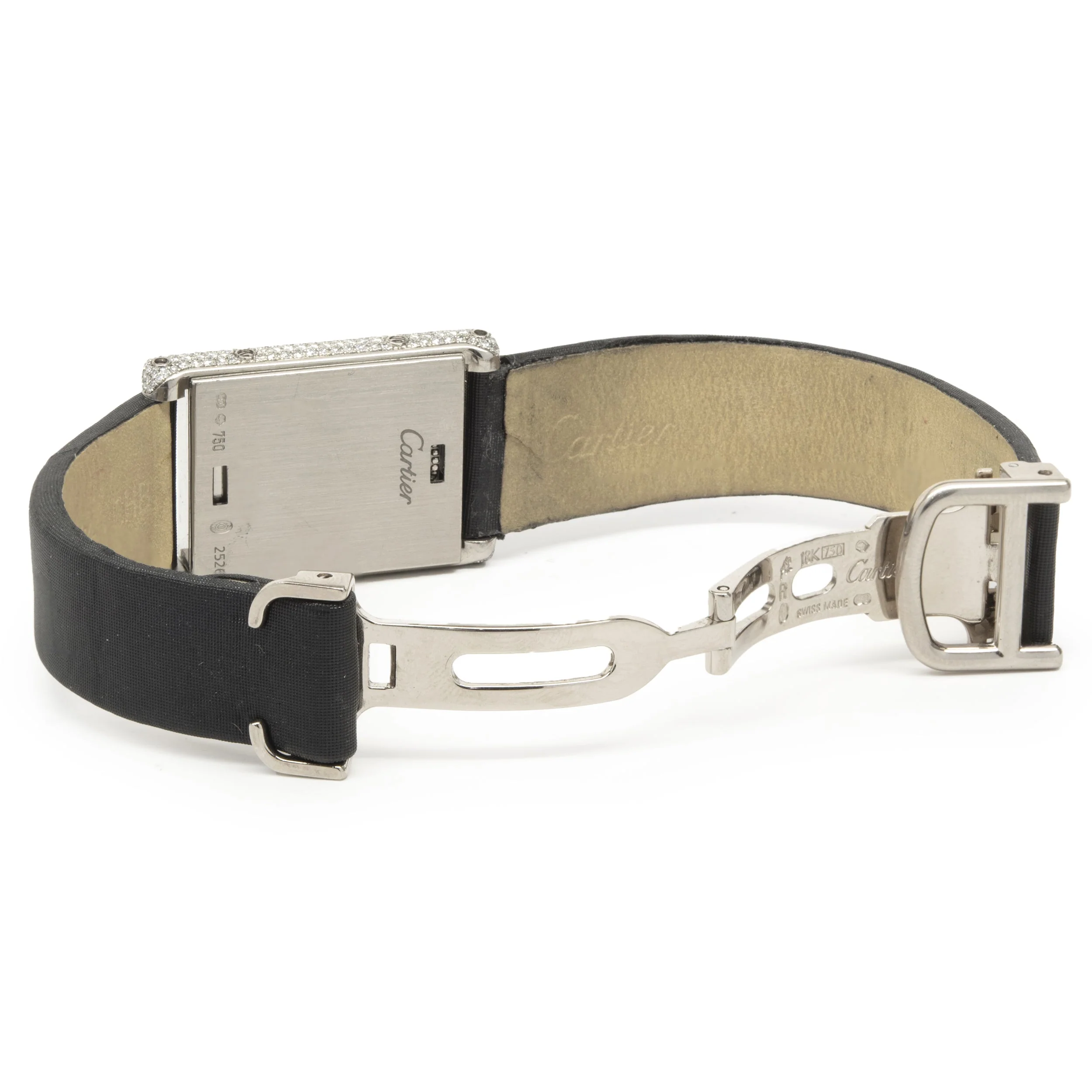 Cartier 18 Karat White Gold Tank Basculante Diamond and Black Onyx Flip Top - Image 4