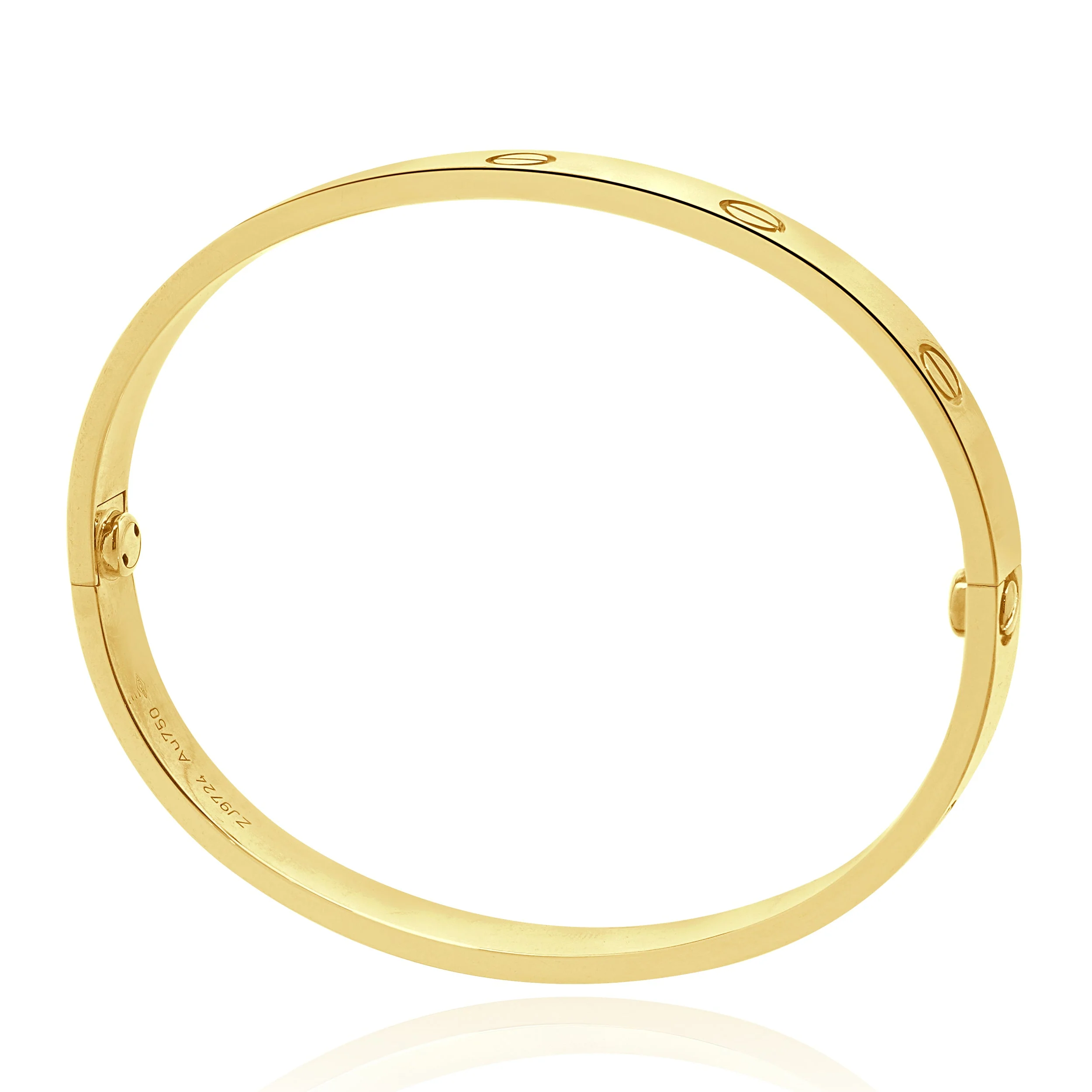 Cartier 18 Karat Yellow Gold Love Bracelet, Size 18 - Image 3