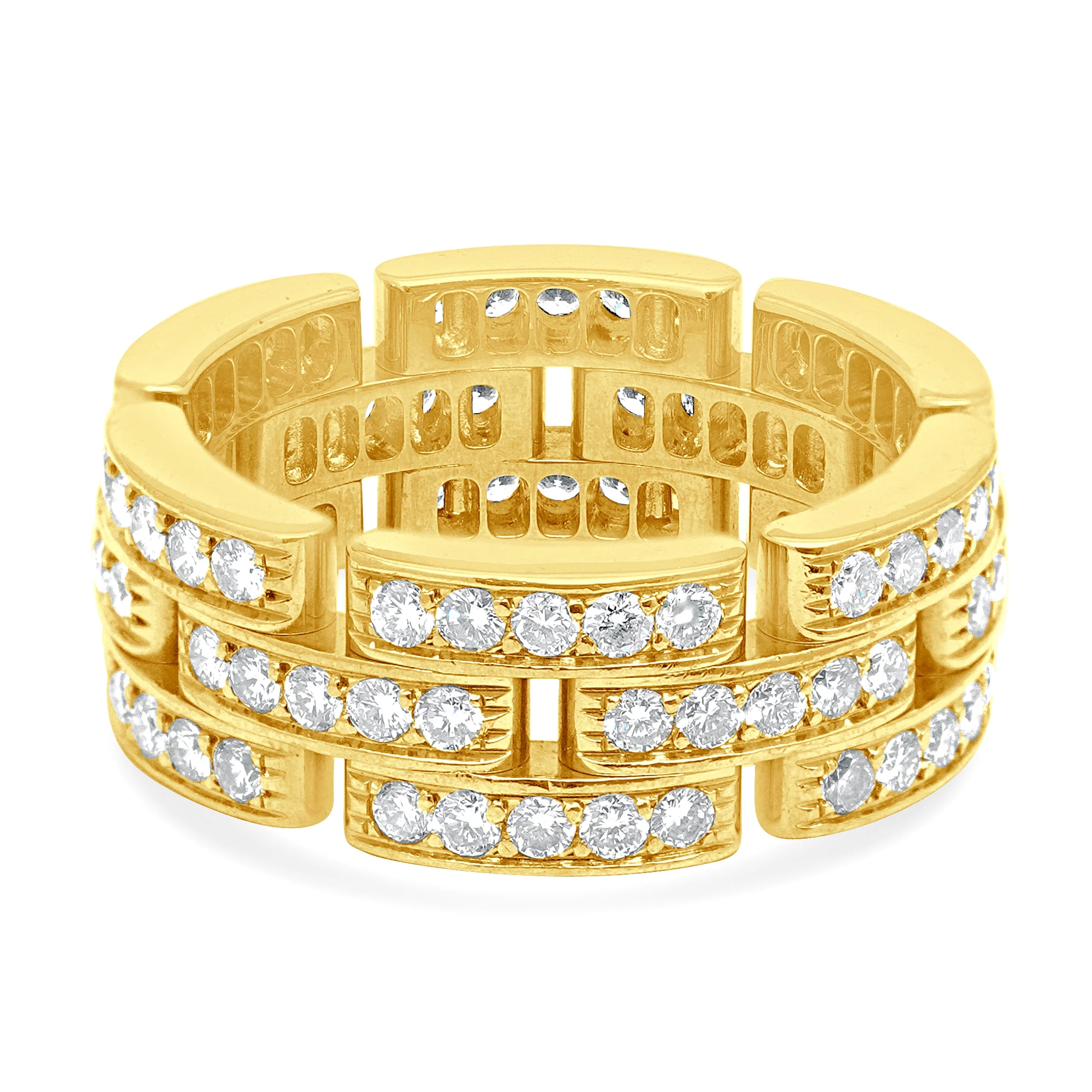 Cartier 18 Karat Yellow Gold Panthere Maillon Diamond Eternity Band