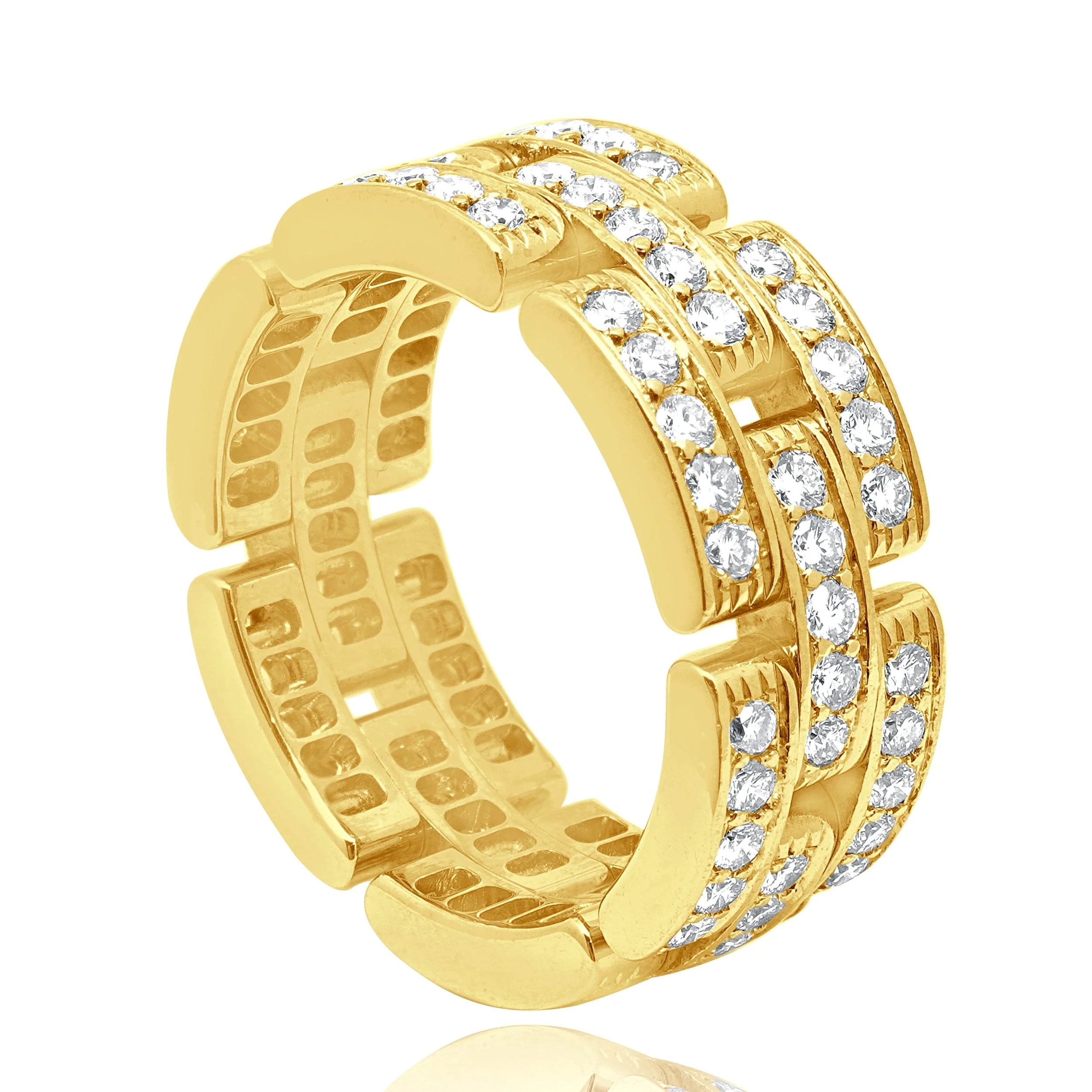 Cartier 18 Karat Yellow Gold Panthere Maillon Diamond Eternity Band - Image 3