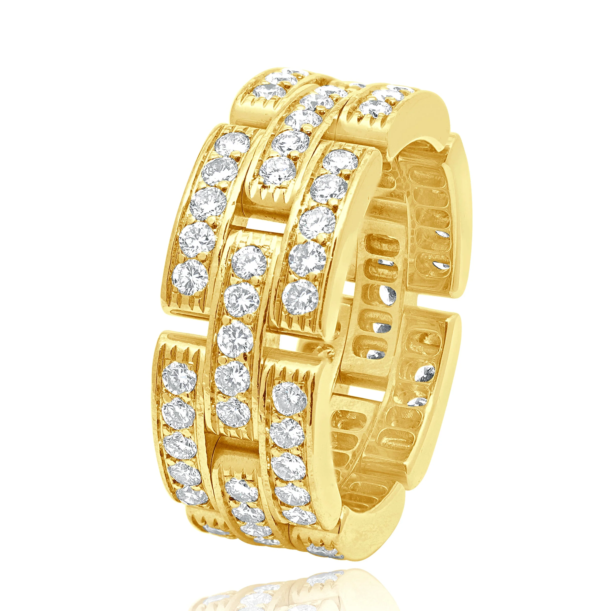 Cartier 18 Karat Yellow Gold Panthere Maillon Diamond Eternity Band - Image 4