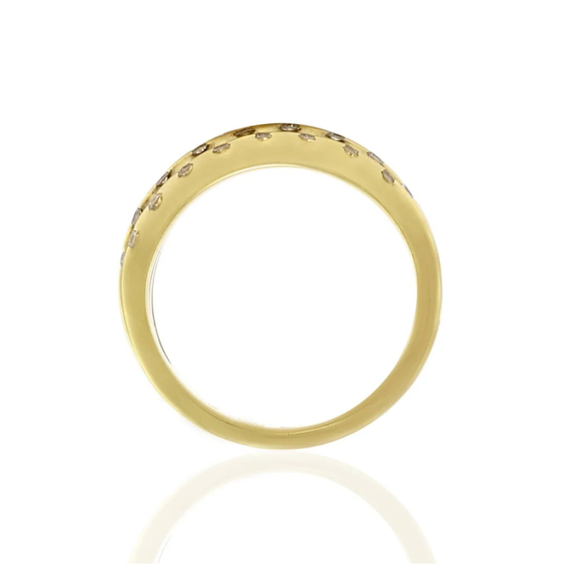 CEDE 18K Yellow Gold Three Row Diamond Ring - Image 5