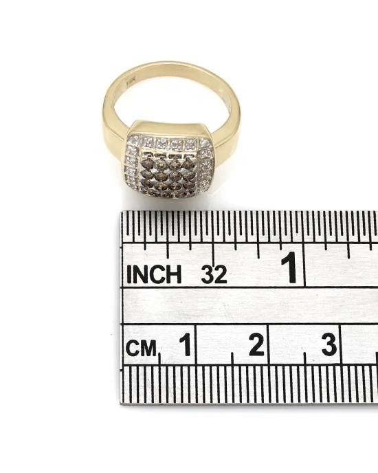 Champagne and White Diamond Halo Ring - Image 3