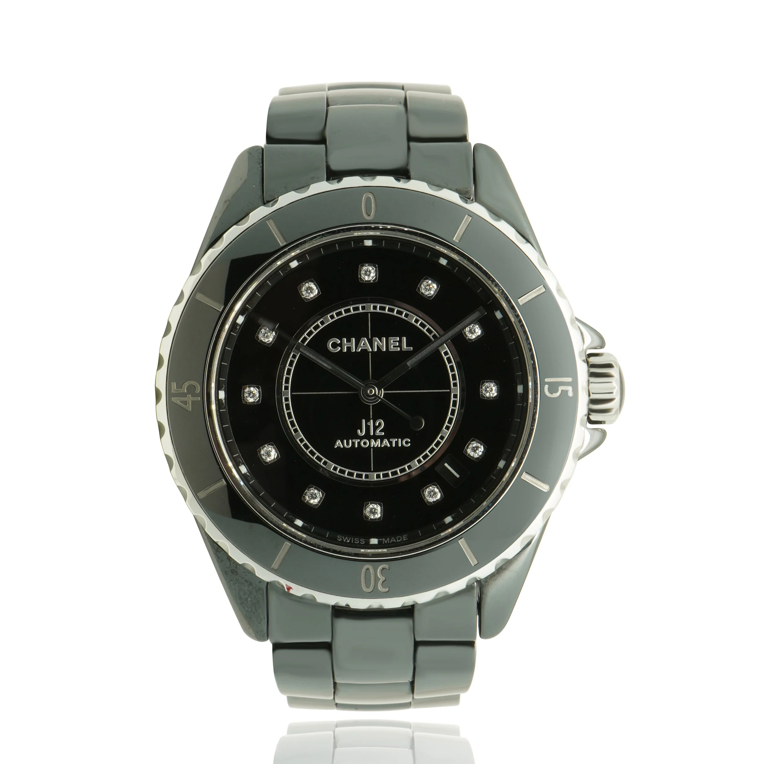 Chanel Black Ceramic and Stainless Steel J12 Automatic 38mm