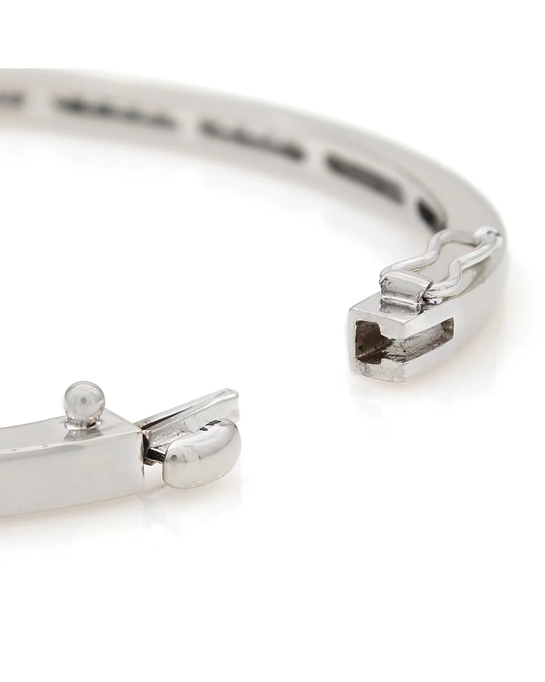 Channel Set Diamond Hinged Bangle Bracelet - Image 2