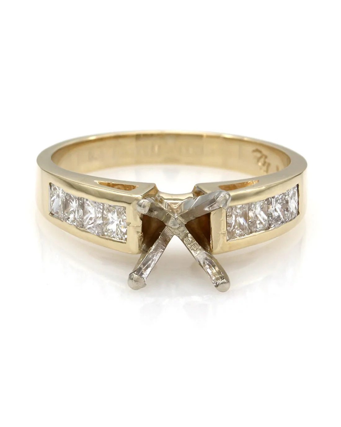 Channel Set Diamond Mounting in Gold - Image 2