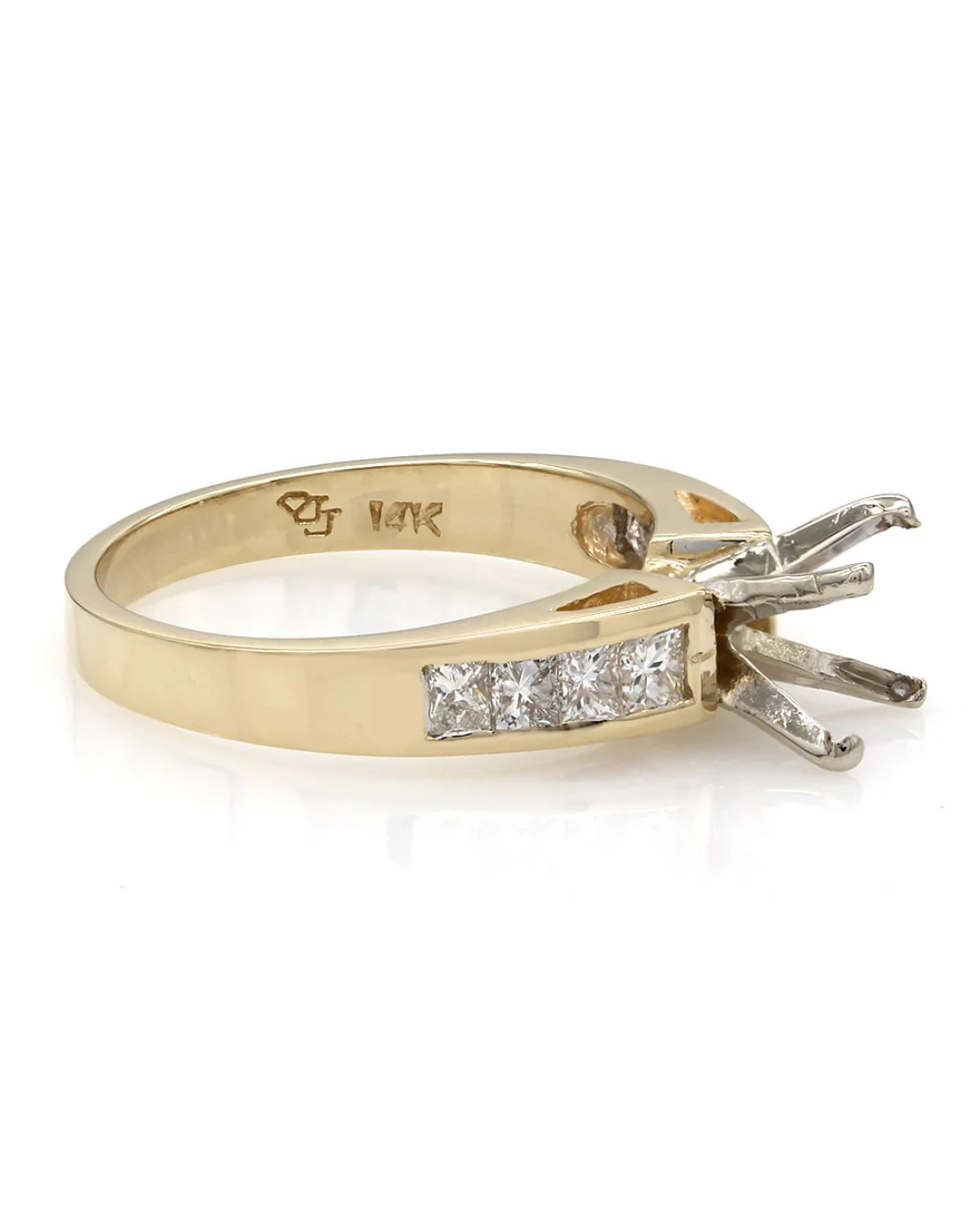 Channel Set Diamond Mounting in Gold - Image 3