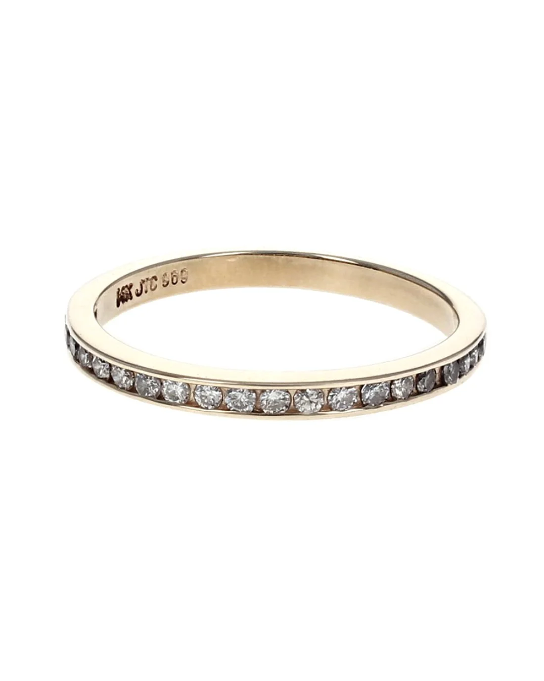 Channel Set Diamond Thin Band in Yellow Gold - Image 2