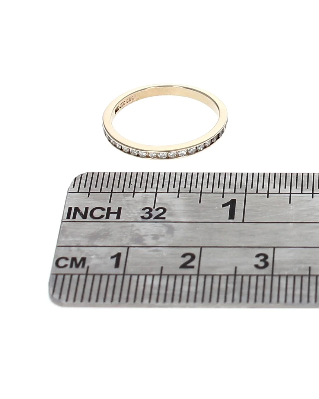Channel Set Diamond Thin Band in Yellow Gold - Image 3