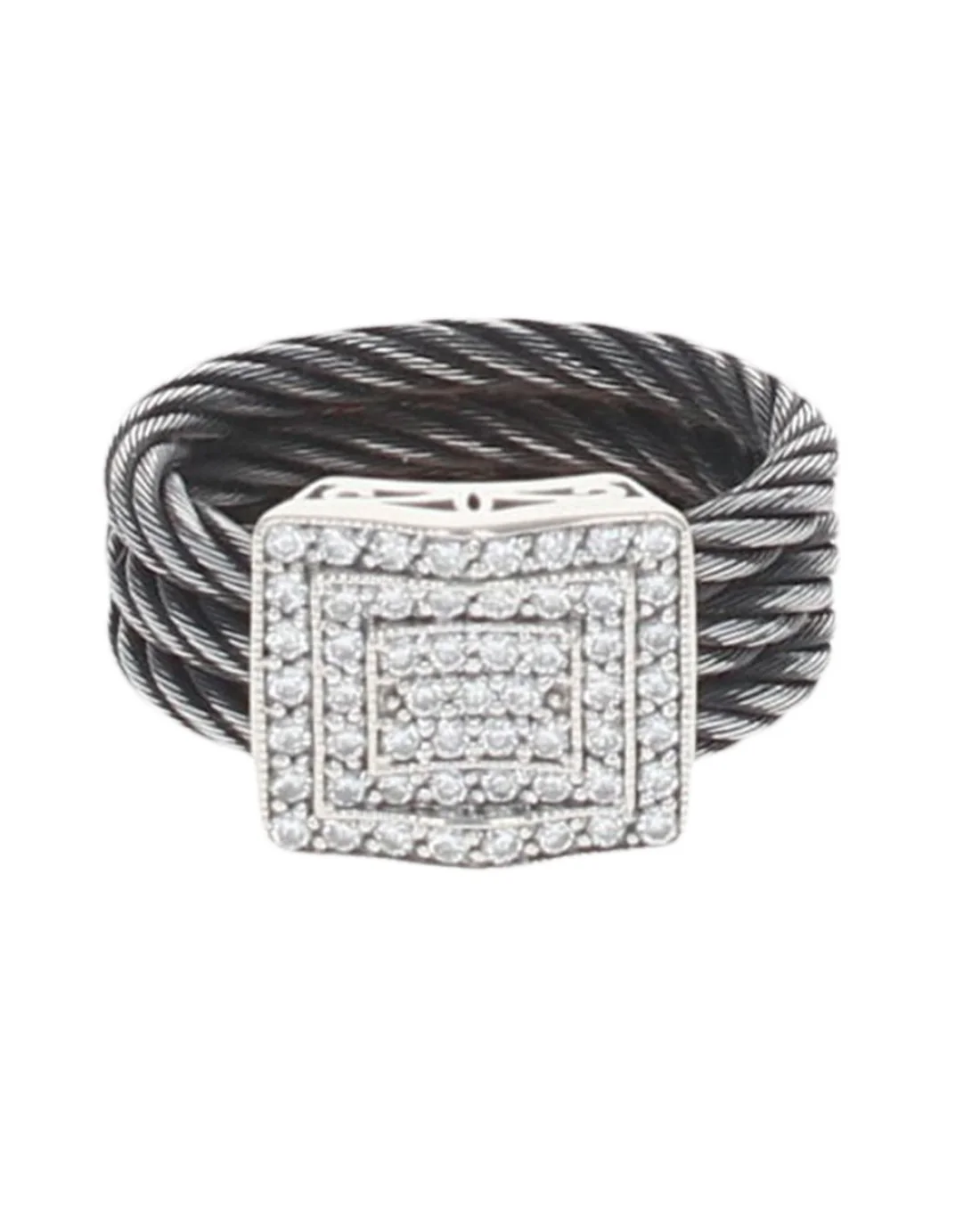 Charriol Celtic Noir Nautica Cable Diamond Ring - Image 2