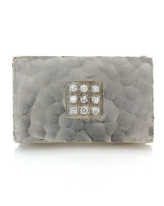 Concave Hammered Diamond Contemporary Ring - Image 2