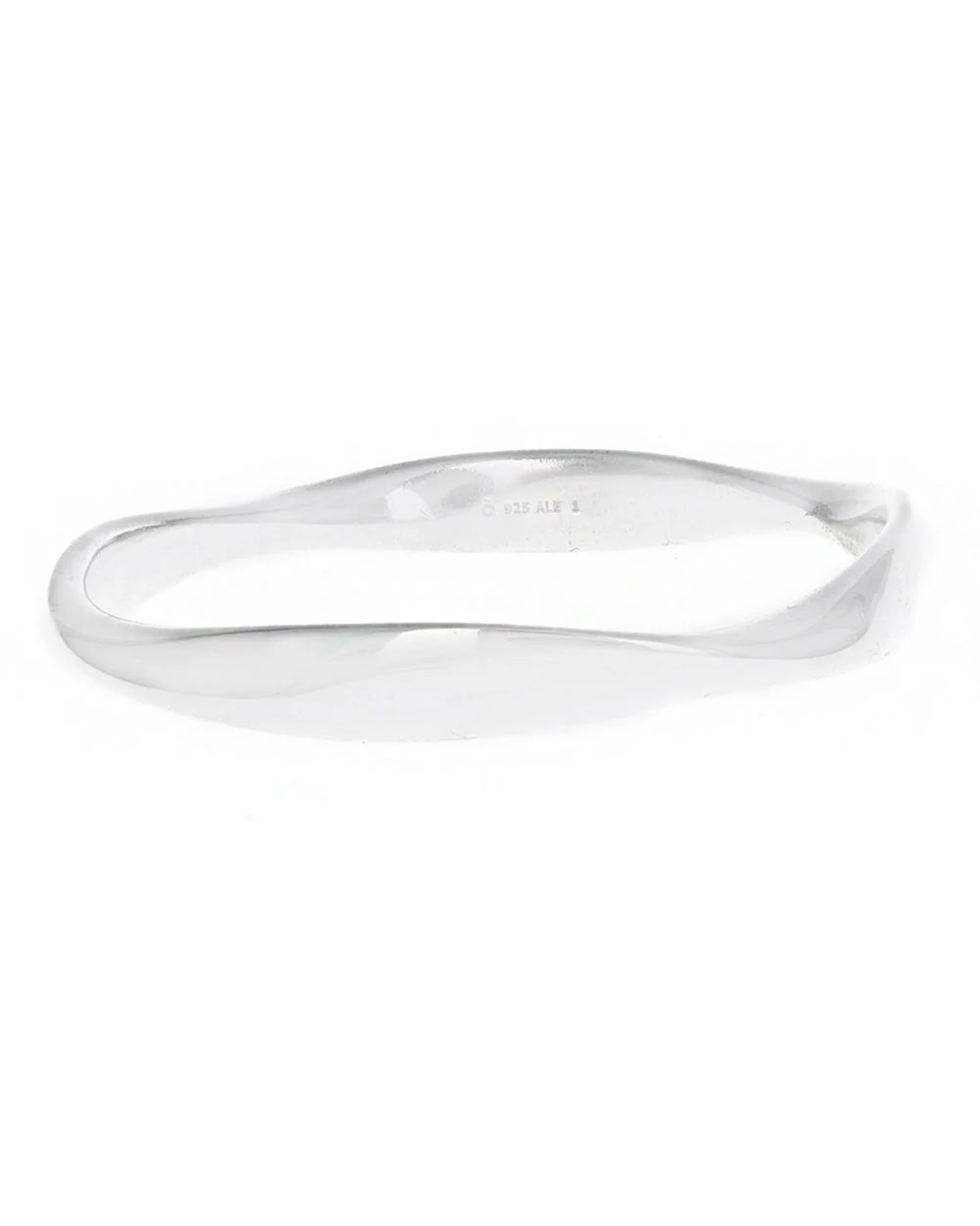 Contoured Bangle Bracelet in Silver - Image 2