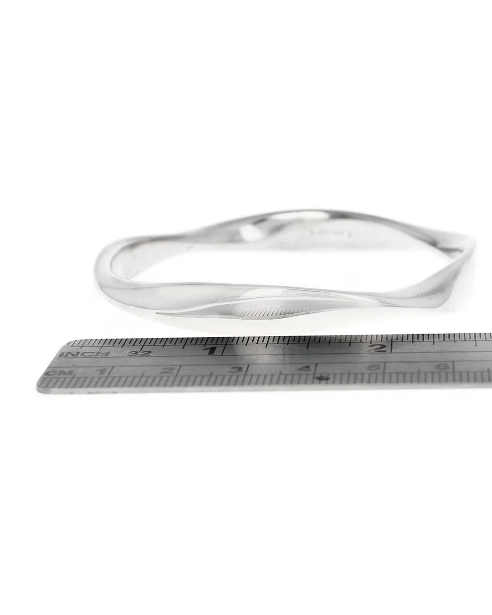 Contoured Bangle Bracelet in Silver - Image 3