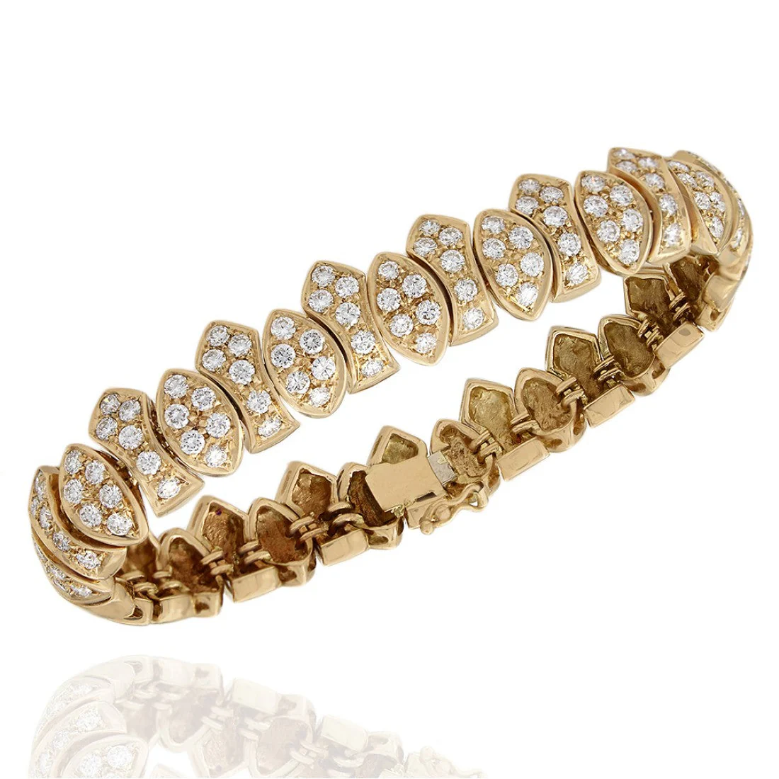 Custom Link Diamond Bracelet in Gold