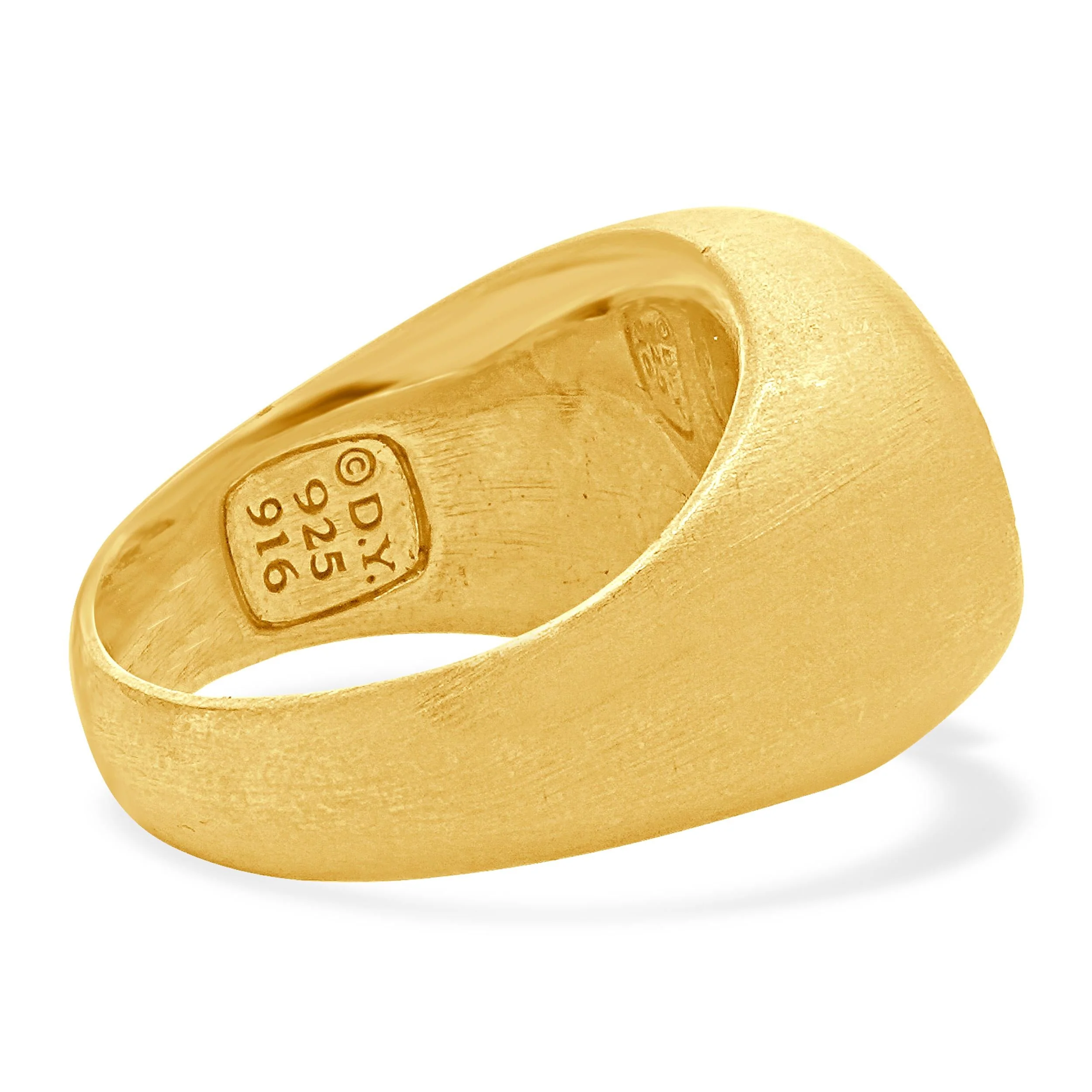 David Yurman 22 Karat Yellow Gold and Sterling Silver Petrvs Lion and Ox Ring - Image 4