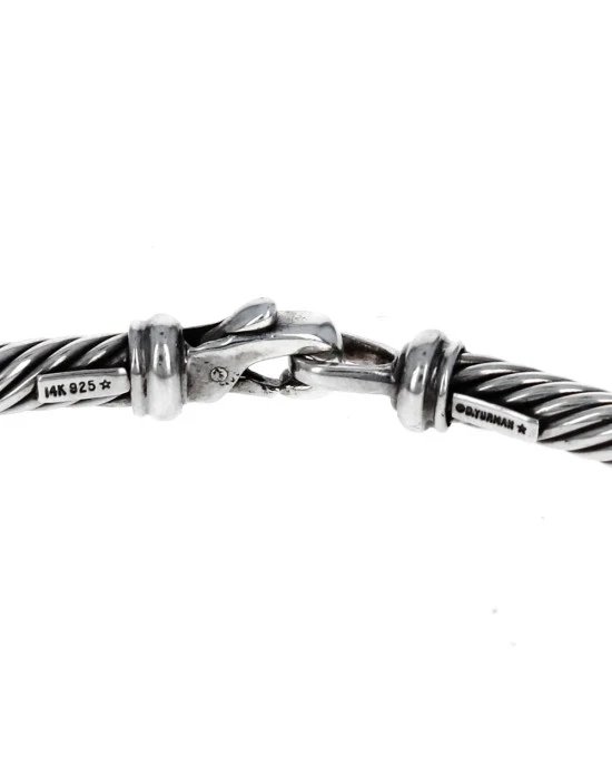 David Yurman Triple X Cable Collar Necklace in Silver and Gold - Image 3