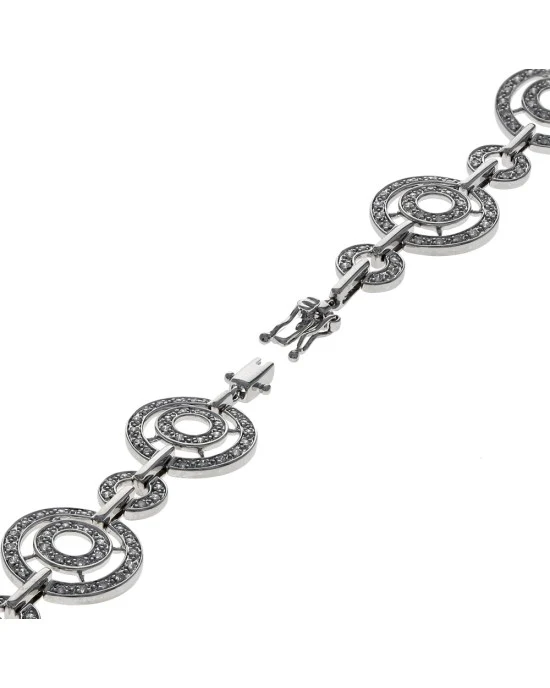 Diamond Alternating Circle/Bar Link Bracelet - Image 2