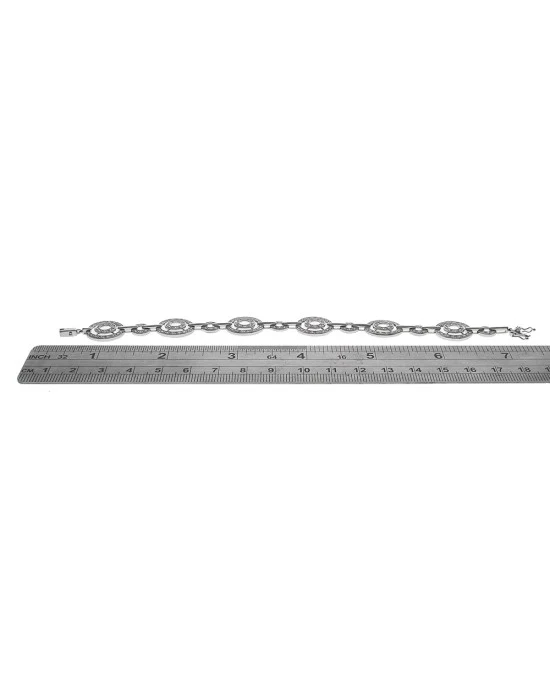 Diamond Alternating Circle/Bar Link Bracelet - Image 3