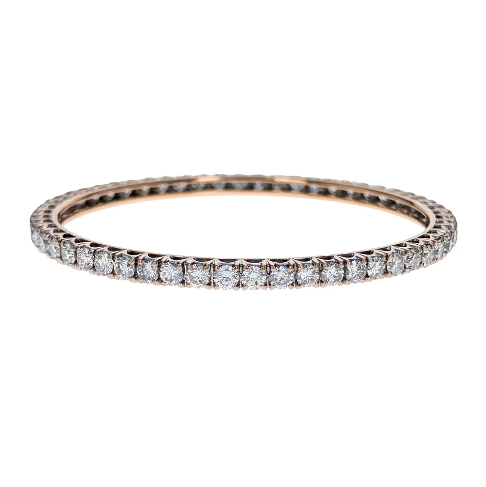 Diamond Bangle Bracelet in Yellow Gold - Image 2