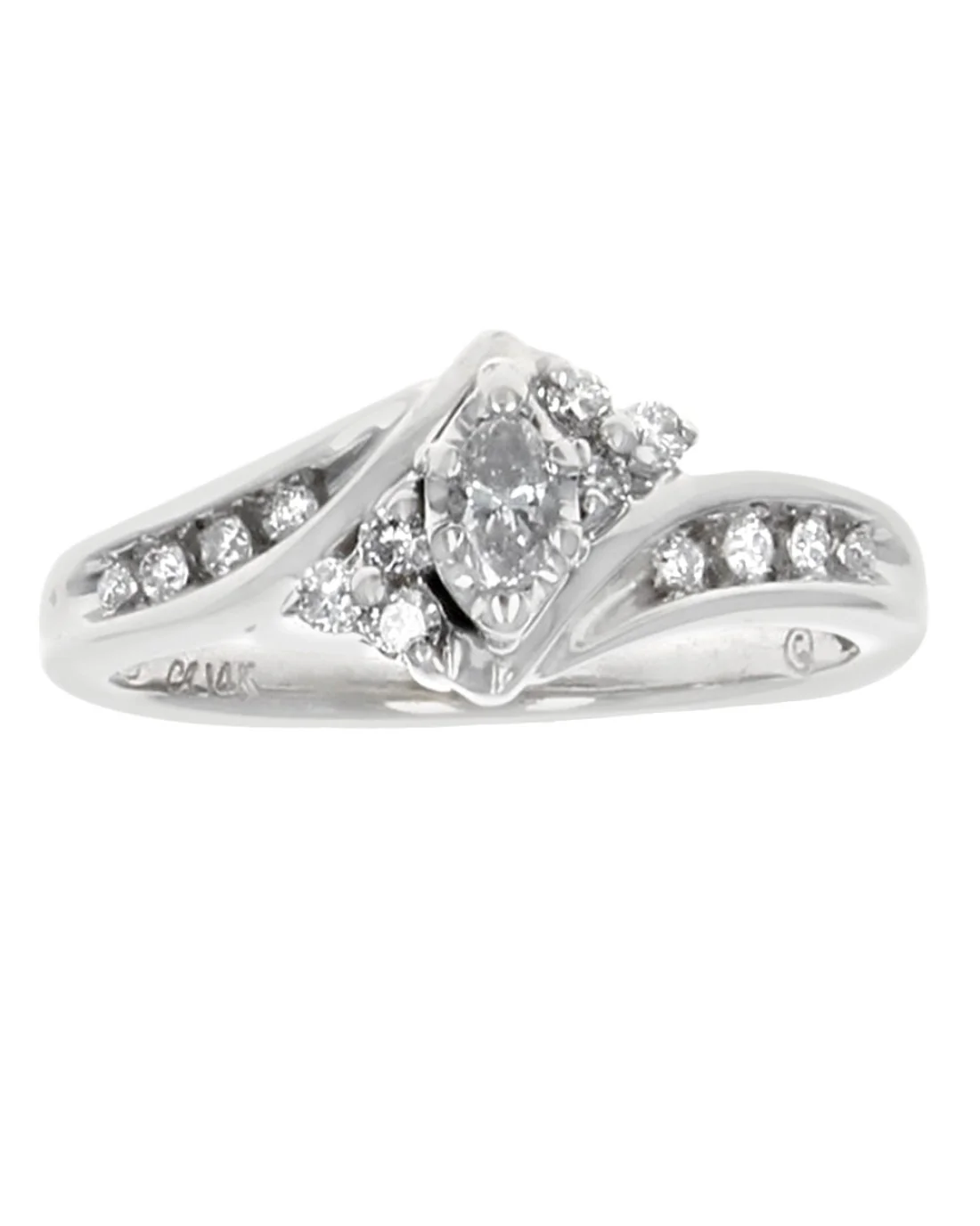 Diamond Bypass Engagement Ring in Yellow Gold - Image 2