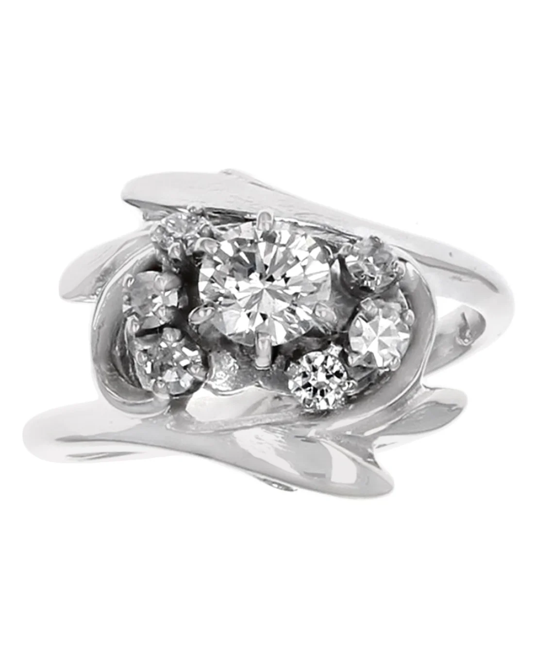 Diamond Bypass Foliate Ring - Image 2