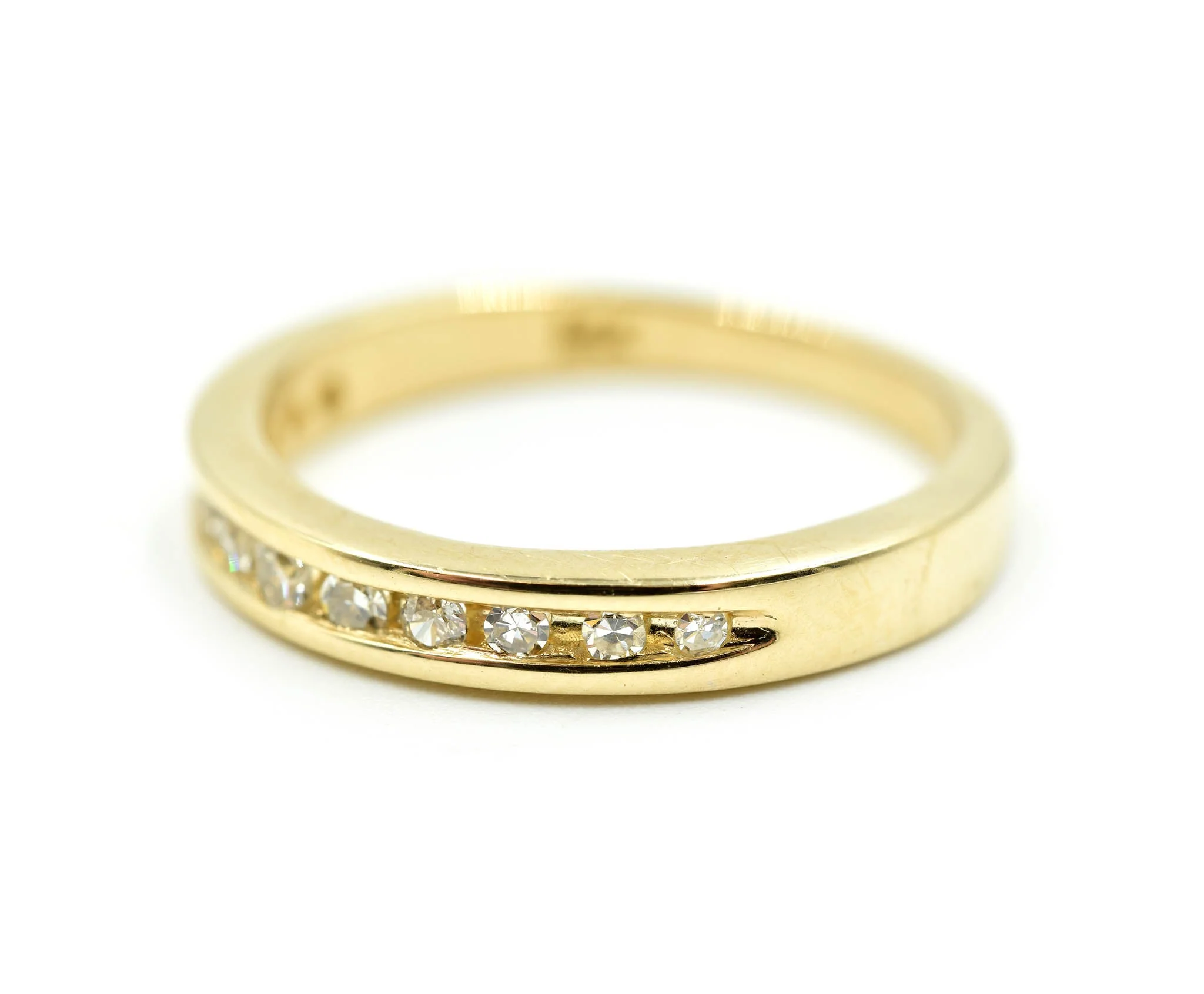 Diamond Channel Set Wedding Band 14k Yellow Gold - Image 3