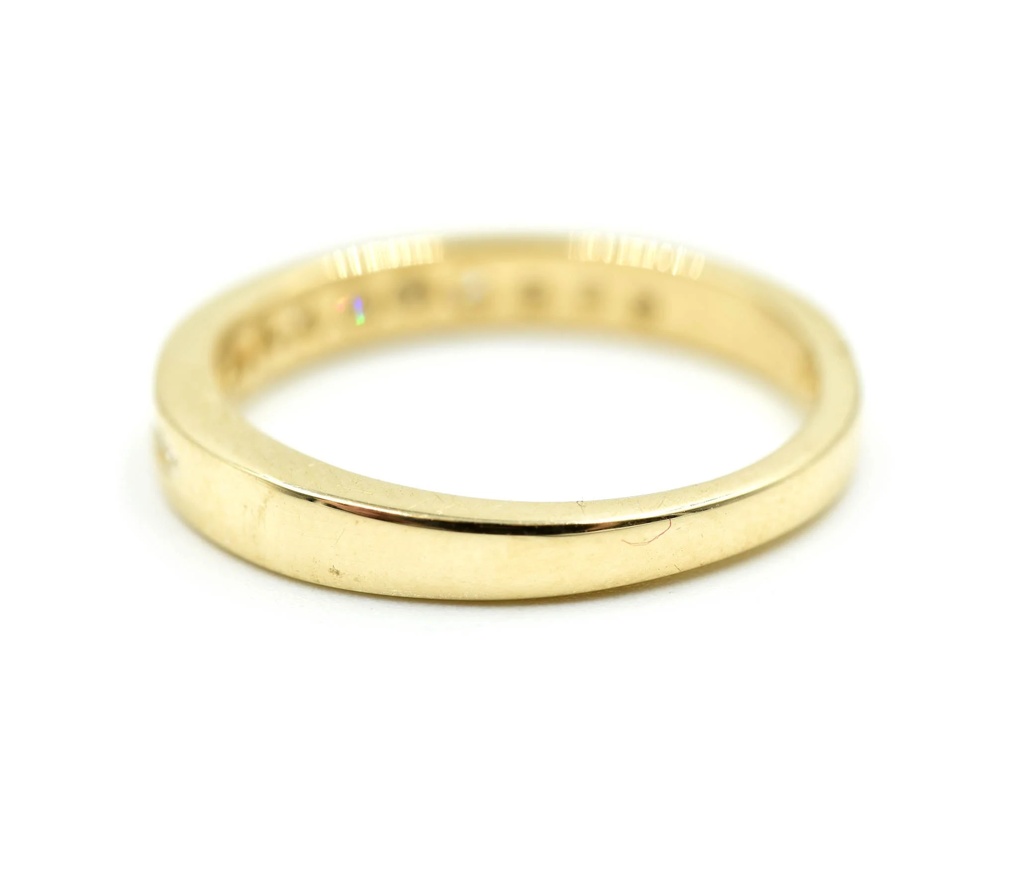 Diamond Channel Set Wedding Band 14k Yellow Gold - Image 4
