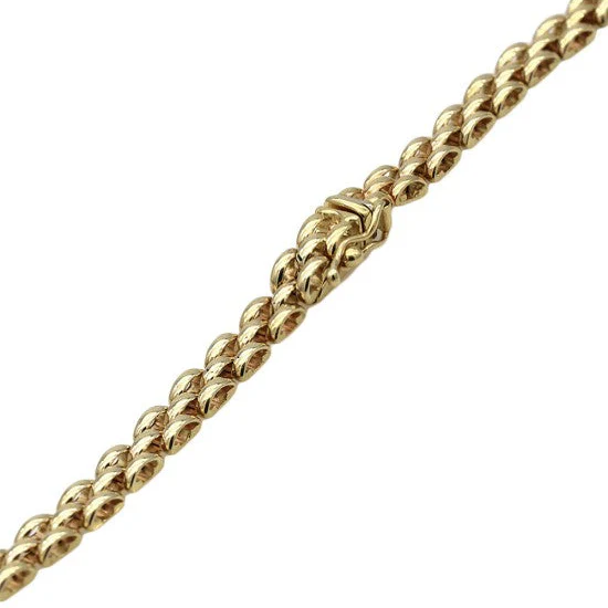 18K Yellow Gold Diamond Chevron Station Panther Link Necklace - Image 2