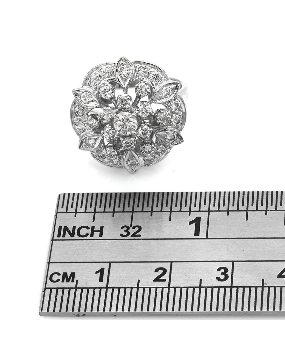 Diamond Cluster Burst Ring in White Gold - Image 3