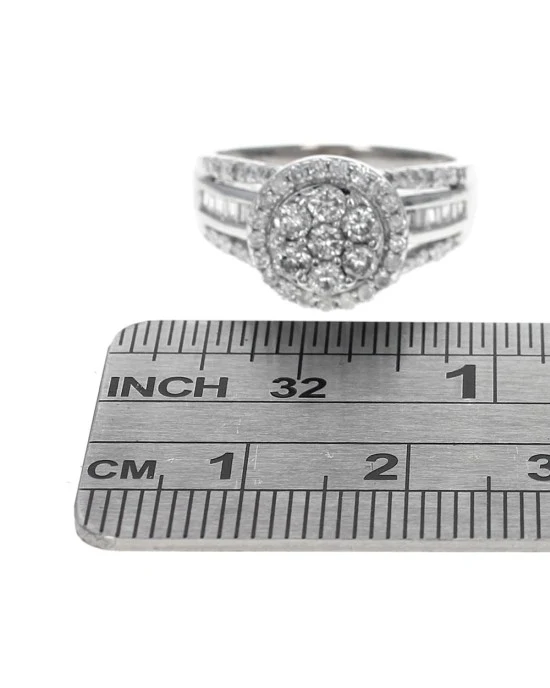 Diamond Cluster Halo Ring in White Gold - Image 3