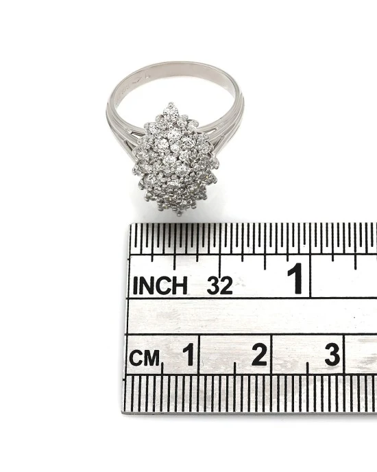Diamond Cluster Marquise Shape Ring - Image 3